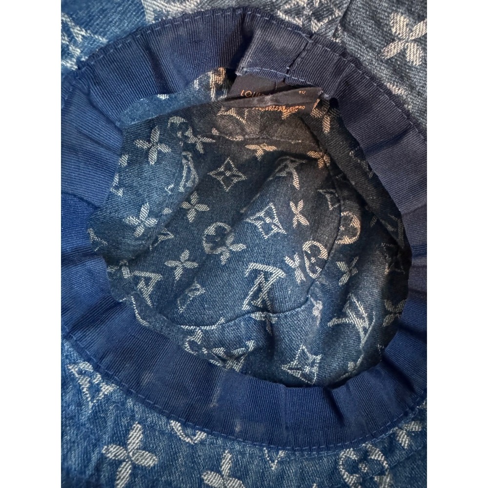 Vintage Louis Vuitton Monogram Denim Heavyweight Cotton Bucket Hat MP2092 - Picture 7 of 9